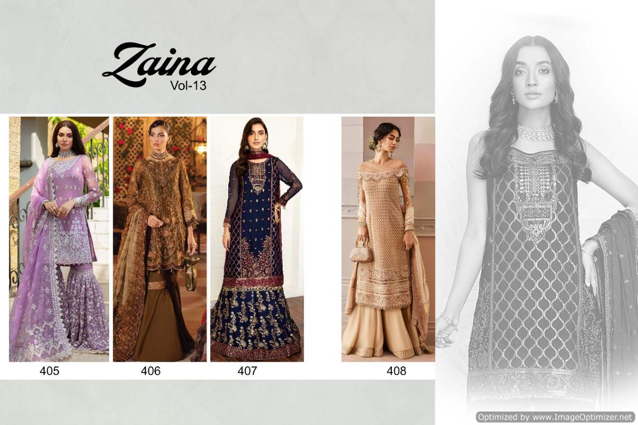 Zaina 13 Exclusive Georgette Wedding Wear Premium Pakistani Salwar Kameez Collection